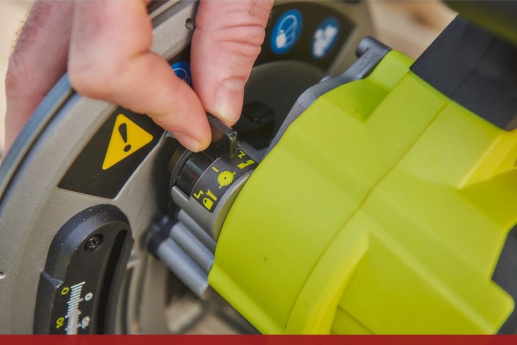 scie ryobi RPLS18X-0 reglage profondeur de coupe